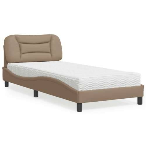Krevet s madracem cappuccino boje 80 x 200 cm od umjetne kože - Boja cappuccina 80 x 200 cm Cijena