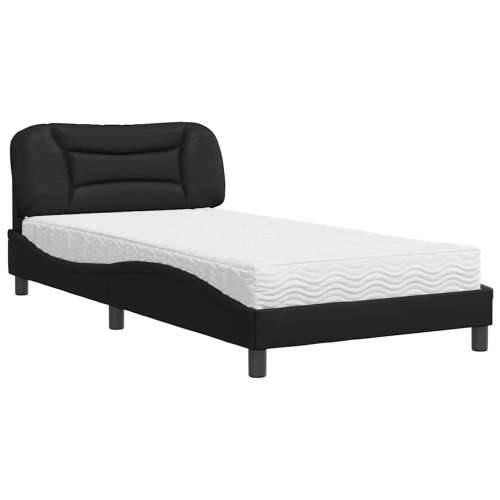 Krevet s madracem crni 100 x 200 cm od umjetne kože - Crna 100 x 200 cm Cijena