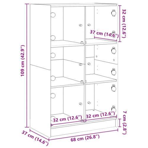 Visoka komoda s vratima 68x37x109 cm konstruirano drvo Cijena