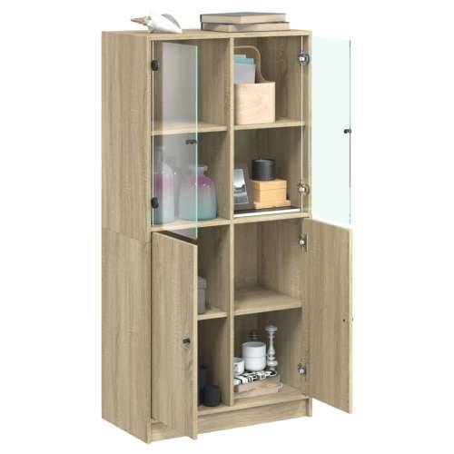 Visoka komoda s vratima 68x37x142 cm konstruirano drvo sonoma hrast 1 68 cm Cijena