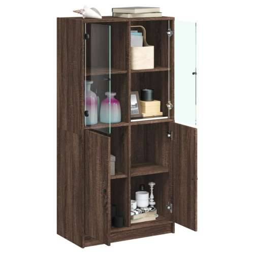 Visoka komoda s vratima 68x37x142 cm konstruirano drvo Smeđi hrast 1 68 cm Cijena