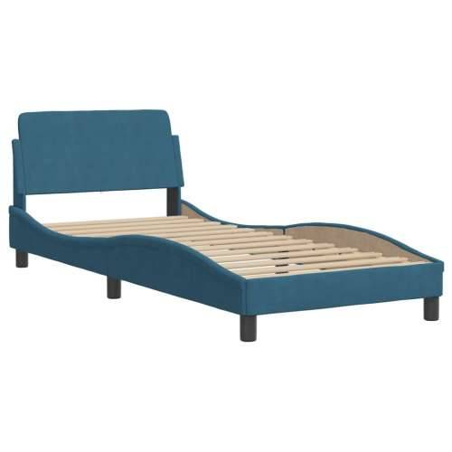 Krevet s madracem plavi 80 x 200 cm baršunasti - Plava 80 x 200 cm Cijena