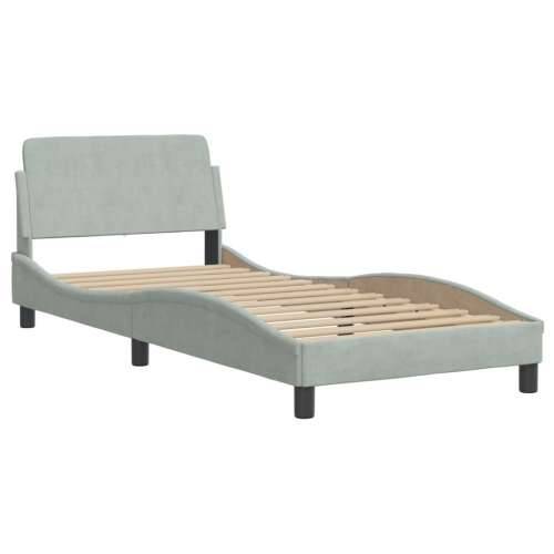 Krevet s madracem svjetlosivi 90x190 cm baršunasti - Svjetlosiva 90 x 200 cm Cijena