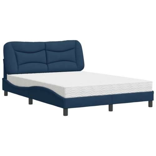 Krevet s madracem plavi 120 x 200 cm od tkanine - Plava 120 x 200 cm Cijena