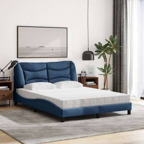 Krevet s madracem plavi 120 x 200 cm od tkanine - Plava 120 x 200 cm Cijena
