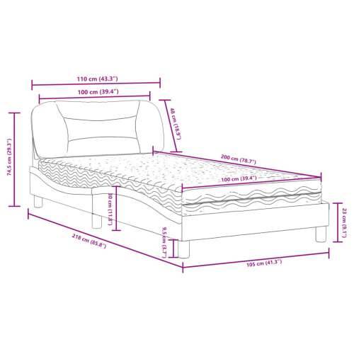 Krevet s madracem sivi 100 x 200 cm od umjetne kože Siva 100 x 200 cm Cijena