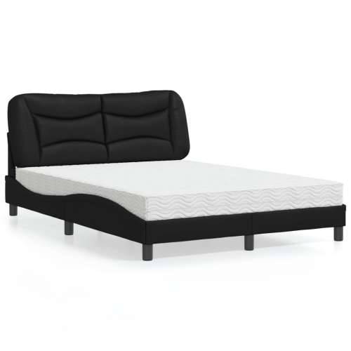 Krevet s madracem crni 120 x 200 cm od umjetne kože - Crna 120 x 200 cm Cijena