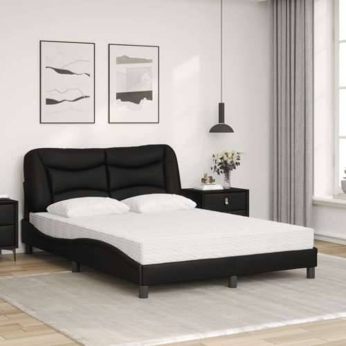 Krevet s madracem crni 120 x 200 cm od umjetne kože - Crna 120 x 200 cm Cijena