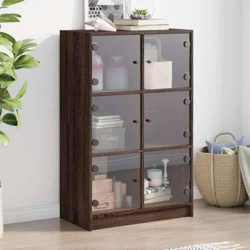 Visoka komoda s vratima 68x37x109 cm konstruirano drvo - Smeđi hrast 1 68 cm Cijena