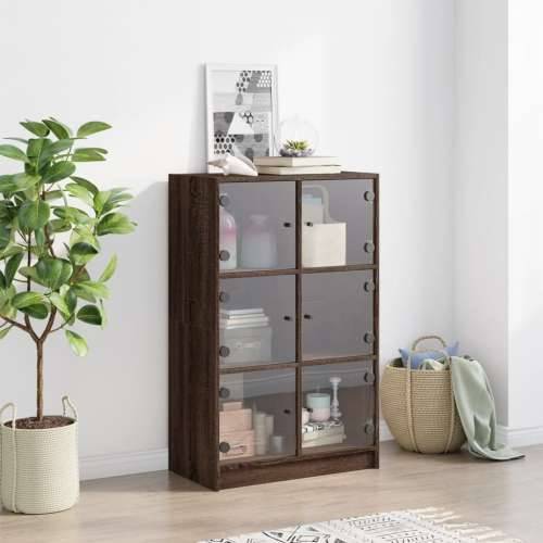 Visoka komoda s vratima 68x37x109 cm konstruirano drvo - Smeđi hrast 1 68 cm Cijena