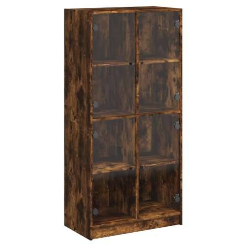 Visoka komoda s vratima 68x37x142 cm konstruirano drvo - Dimljeni hrast 1 68 cm Cijena