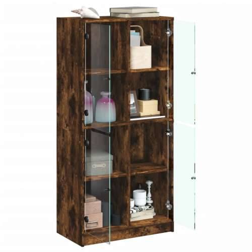 Visoka komoda s vratima 68x37x142 cm konstruirano drvo - Dimljeni hrast 1 68 cm Cijena
