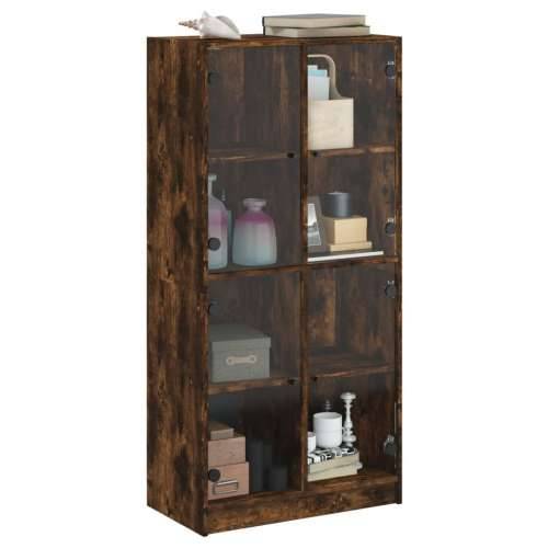 Visoka komoda s vratima 68x37x142 cm konstruirano drvo - Dimljeni hrast 1 68 cm Cijena