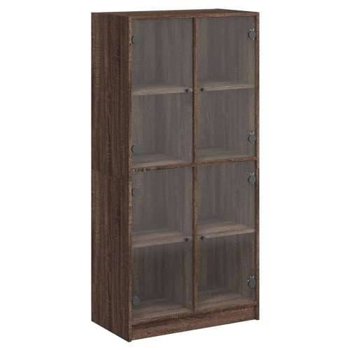 Visoka komoda s vratima 68x37x142 cm konstruirano drvo - Smeđi hrast 1 68 cm Cijena