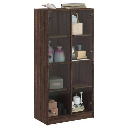 Visoka komoda s vratima 68x37x142 cm konstruirano drvo - Smeđi hrast 1 68 cm Cijena