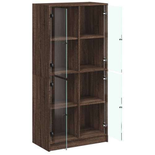 Visoka komoda s vratima 68x37x142 cm konstruirano drvo - Smeđi hrast 1 68 cm Cijena