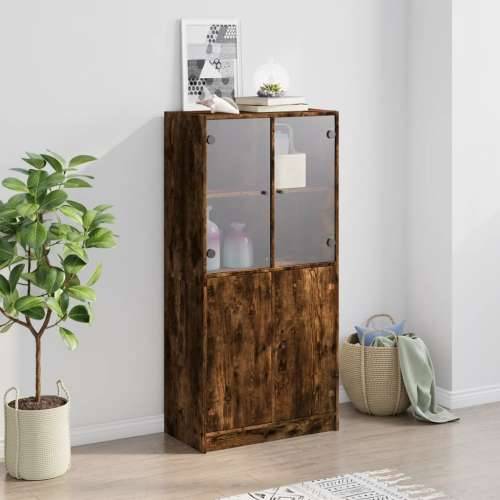 Visoka komoda s vratima 68x37x142 cm konstruirano drvo Dimljeni hrast 1 68 cm Cijena