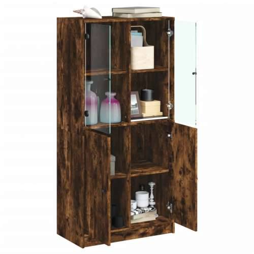 Visoka komoda s vratima 68x37x142 cm konstruirano drvo Dimljeni hrast 1 68 cm Cijena