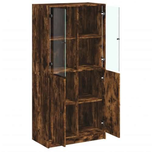 Visoka komoda s vratima 68x37x142 cm konstruirano drvo Dimljeni hrast 1 68 cm Cijena
