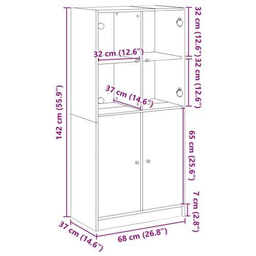 Visoka komoda s vratima 68x37x142 cm konstruirano drvo Dimljeni hrast 1 68 cm Cijena