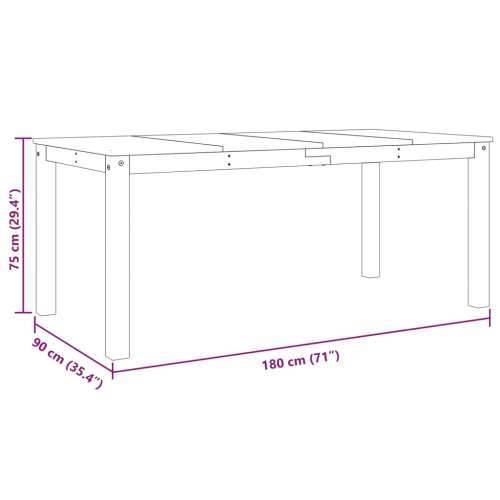 Blagovaonski stol Panama bijeli 180x90x75 cm masivna borovina - 1 Bijela 180 cm Cijena