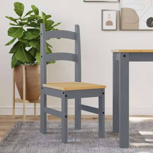 Blagovaonske stolice 2 kom sive 40x46x99 cm od masivne borovine Cijena