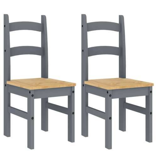 Blagovaonske stolice 2 kom sive 40x46x99 cm od masivne borovine Cijena