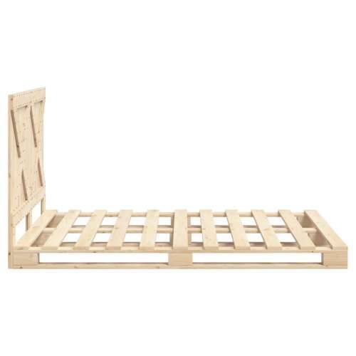 Okvir za krevet s uzglavljem 160 x 200 cm od masivne borovine - Prirodna 160 x 200 cm Ne with cross headboard Cijena