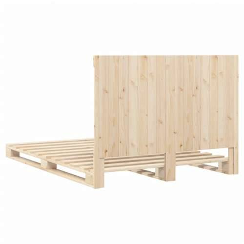 Okvir za krevet s uzglavljem 160 x 200 cm od masivne borovine - Prirodna 160 x 200 cm Ne with cross headboard Cijena