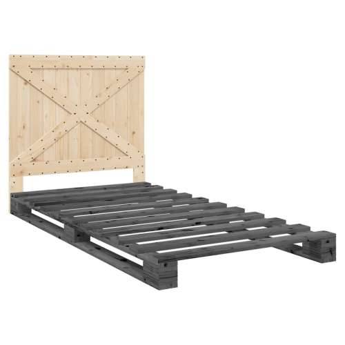 Okvir za krevet s uzglavljem sivi 100x200 cm masivna borovina - Siva 100 x 200 cm Ne with cross headboard Cijena
