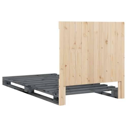 Okvir za krevet s uzglavljem sivi 100x200 cm masivna borovina - Siva 100 x 200 cm Ne with cross headboard Cijena