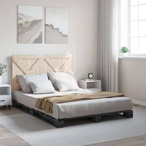 Okvir za krevet s uzglavljem sivi 160x200cm od masivne borovine - Siva 160 x 200 cm Ne with cross headboard Cijena