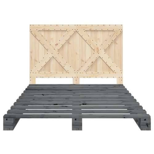 Okvir za krevet s uzglavljem sivi 160x200cm od masivne borovine - Siva 160 x 200 cm Ne with cross headboard Cijena