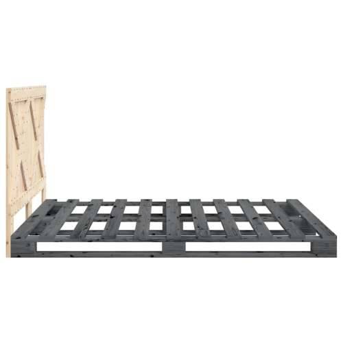 Okvir za krevet s uzglavljem sivi 160x200cm od masivne borovine - Siva 160 x 200 cm Ne with cross headboard Cijena