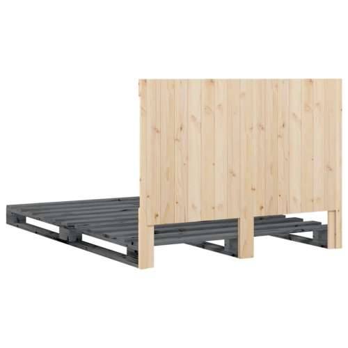 Okvir za krevet s uzglavljem sivi 160x200cm od masivne borovine - Siva 160 x 200 cm Ne with cross headboard Cijena