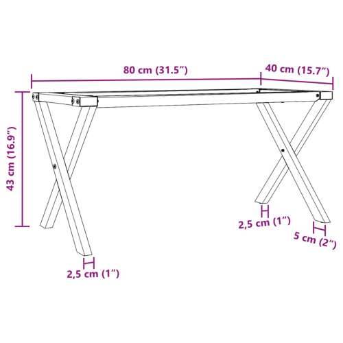 Noge za stolić za kavu s X-oblikom 80x40x43 cm čelik Cijena