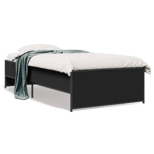 Okvir za krevet crni 90 x 190 cm od konstruiranog drvo i metal - Crna 90 x 190 cm Cijena