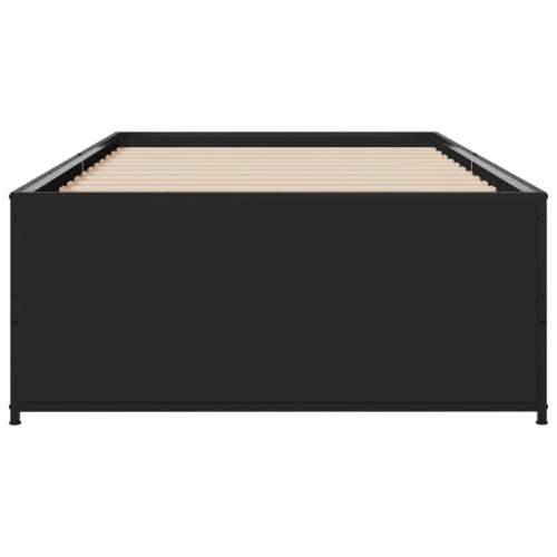Okvir za krevet crni 90 x 190 cm od konstruiranog drvo i metal - Crna 90 x 190 cm Cijena