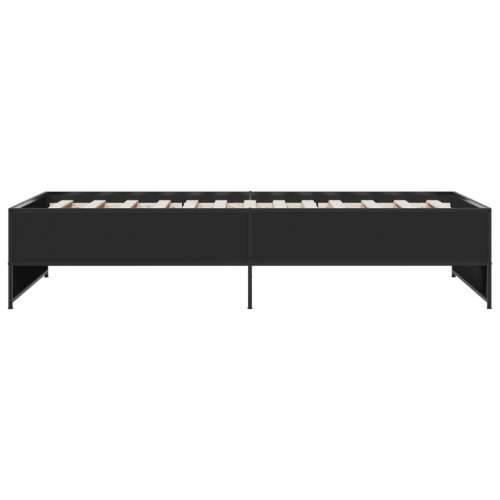 Okvir za krevet crni 90 x 190 cm od konstruiranog drvo i metal - Crna 90 x 190 cm Cijena
