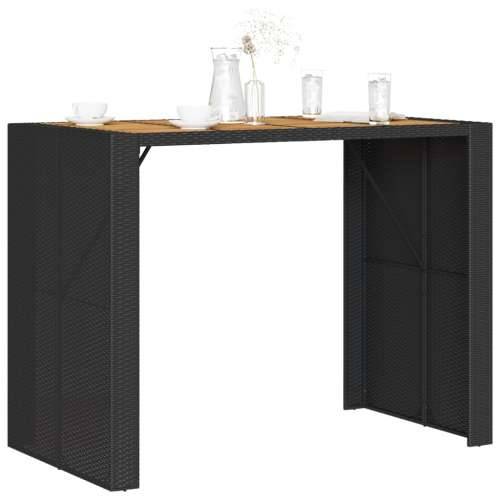 Vrtni barski stol s drvenom pločom crni 145x80x110 cm poliratan - Crna 145 x 80 x 110 cm 1 Cijena