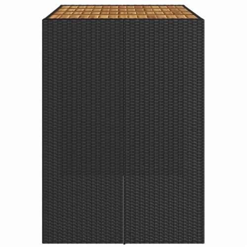 Vrtni barski stol s drvenom pločom crni 145x80x110 cm poliratan - Crna 145 x 80 x 110 cm 1 Cijena