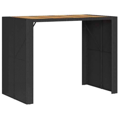 Vrtni barski stol s drvenom pločom crni 145x80x110 cm poliratan - Crna 145 x 80 x 110 cm 1 Cijena