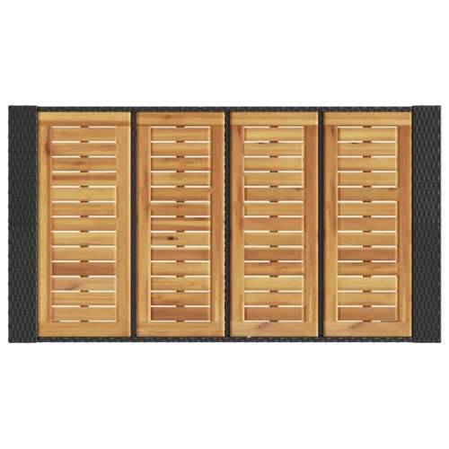 Vrtni barski stol s drvenom pločom crni 145x80x110 cm poliratan - Crna 145 x 80 x 110 cm 1 Cijena