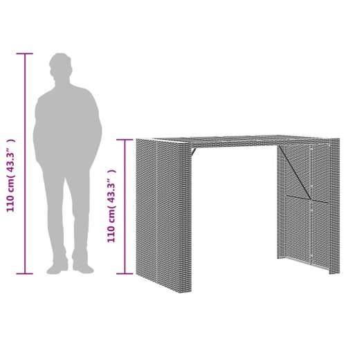 Vrtni barski stol s drvenom pločom crni 145x80x110 cm poliratan - Crna 145 x 80 x 110 cm 1 Cijena