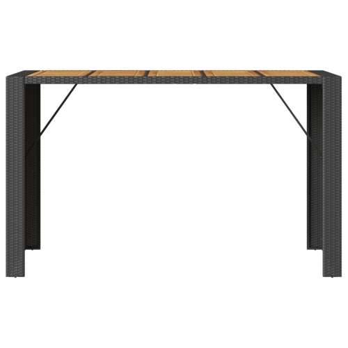 Vrtni barski stol s drvenom pločom crni 185x80x110 cm poliratan - Crna 185 x 80 x 110 cm 1 Cijena