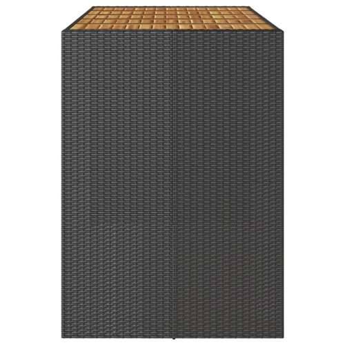 Vrtni barski stol s drvenom pločom crni 185x80x110 cm poliratan - Crna 185 x 80 x 110 cm 1 Cijena