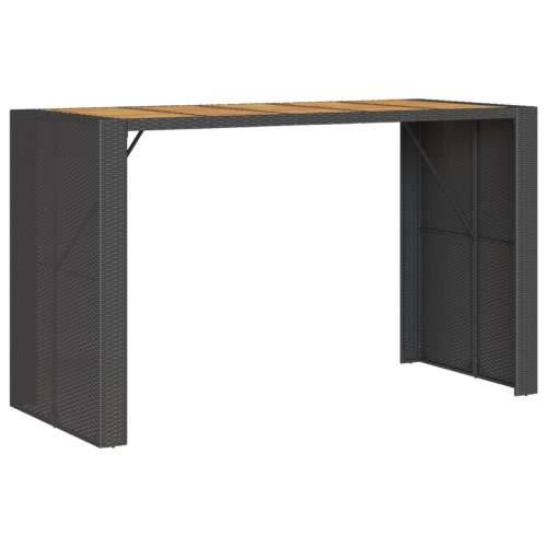 Vrtni barski stol s drvenom pločom crni 185x80x110 cm poliratan - Crna 185 x 80 x 110 cm 1 Cijena