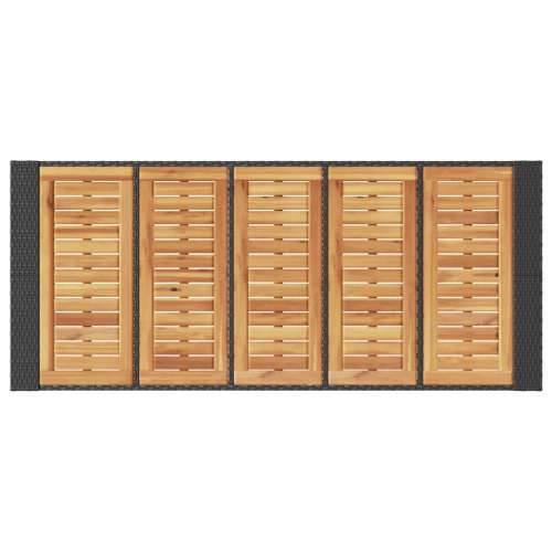 Vrtni barski stol s drvenom pločom crni 185x80x110 cm poliratan - Crna 185 x 80 x 110 cm 1 Cijena