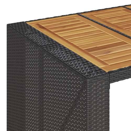 Vrtni barski stol s drvenom pločom crni 185x80x110 cm poliratan - Crna 185 x 80 x 110 cm 1 Cijena