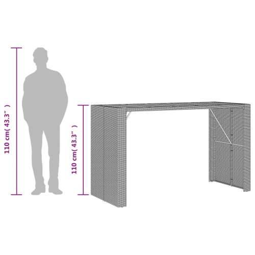 Vrtni barski stol s drvenom pločom crni 185x80x110 cm poliratan - Crna 185 x 80 x 110 cm 1 Cijena